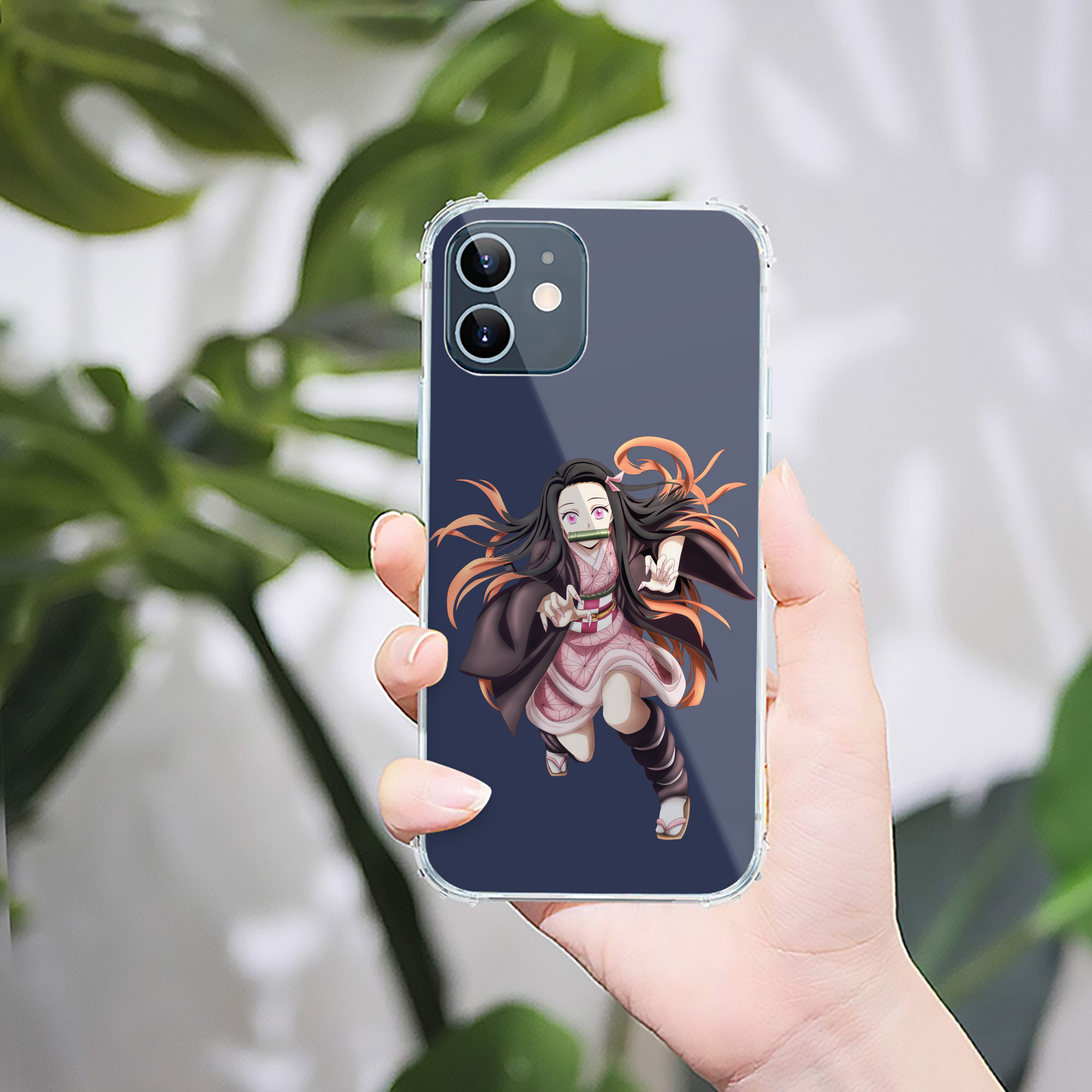 （画像用） 鬼滅の刃（きめつのやいば）竈門 禰󠄀豆子／かまど ねずこ Kamado Nezuko 【iPhone 12シリーズ対応】透明スマホケース（クリアソフトケース）